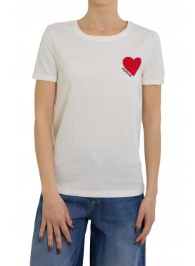 Maglia tinta unita con cuore Only